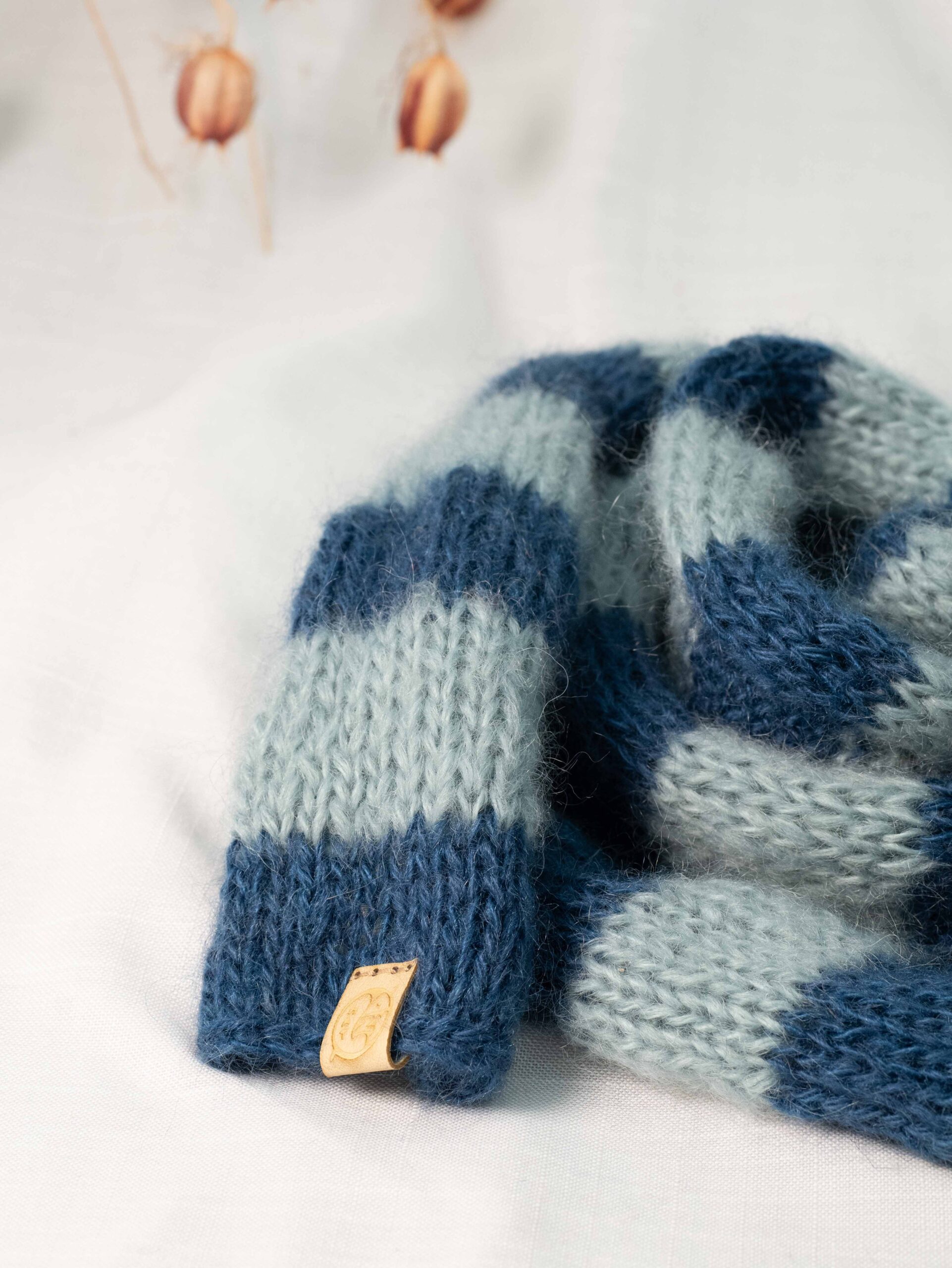 sciarpa morbida mohair lunga sottile a righe