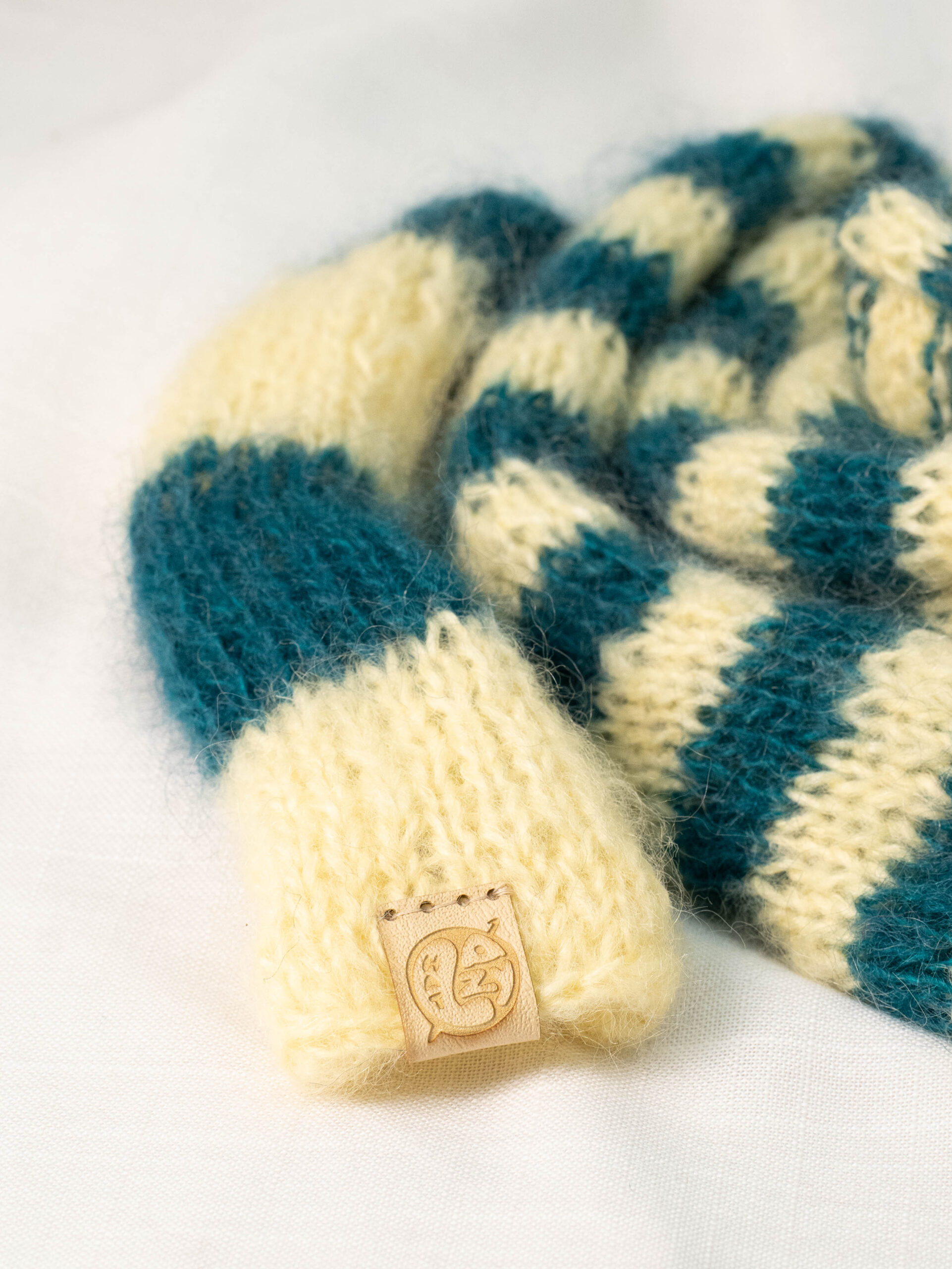 sciarpa morbida mohair lunga sottile a righe