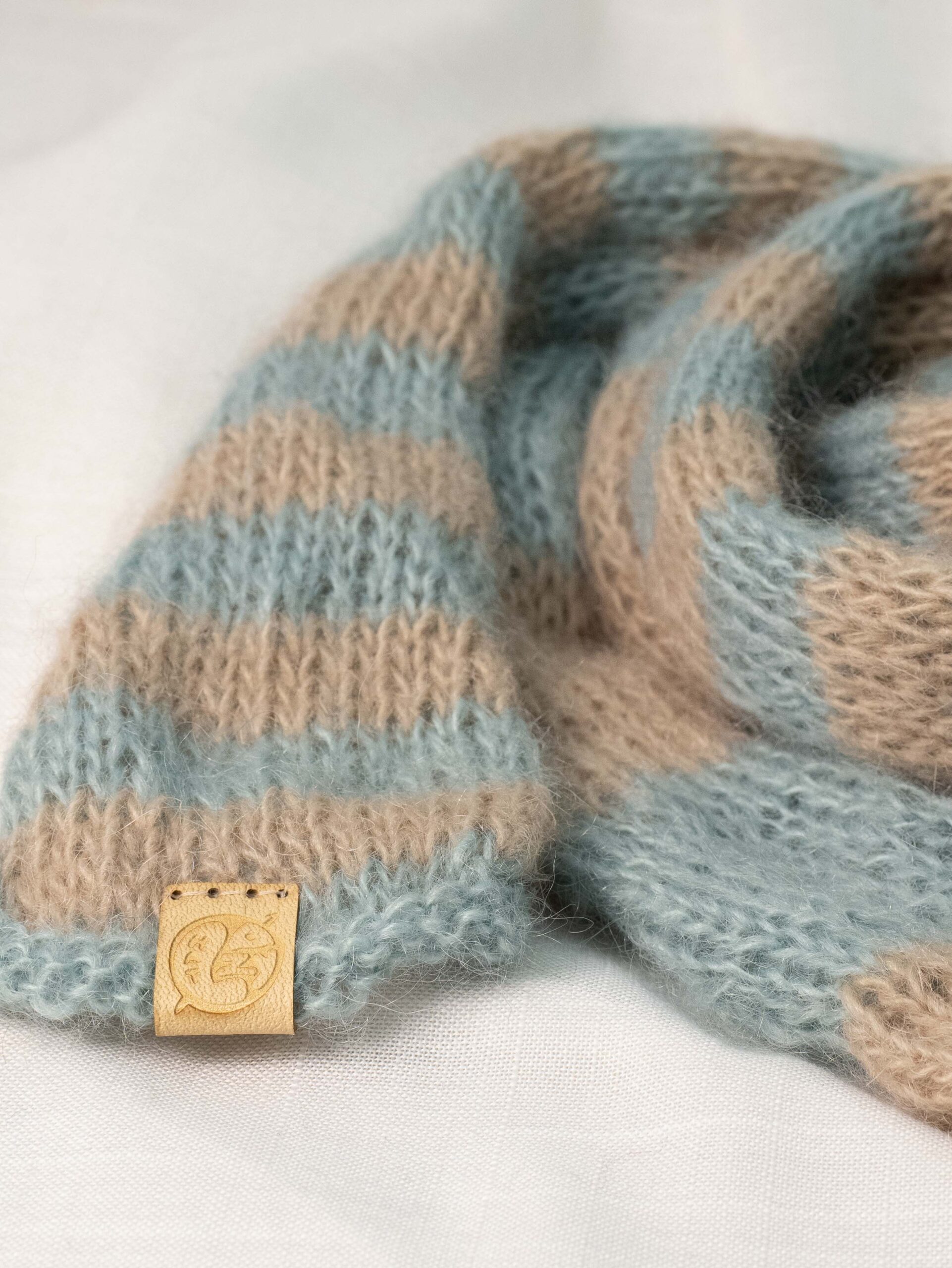 sciarpa morbida mohair lunga sottile a righe