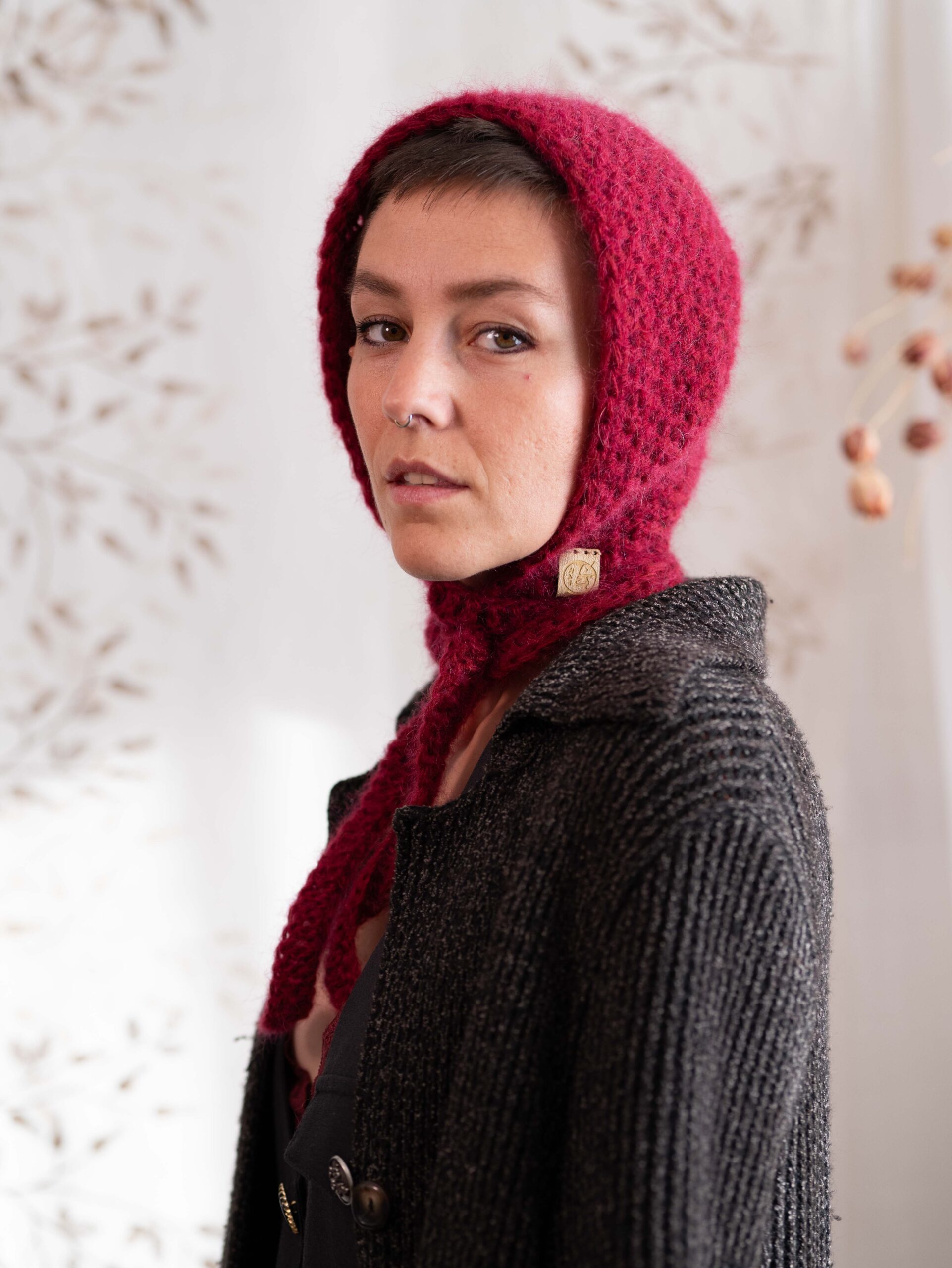 cappello lana mohair morbido bonnet balaklava